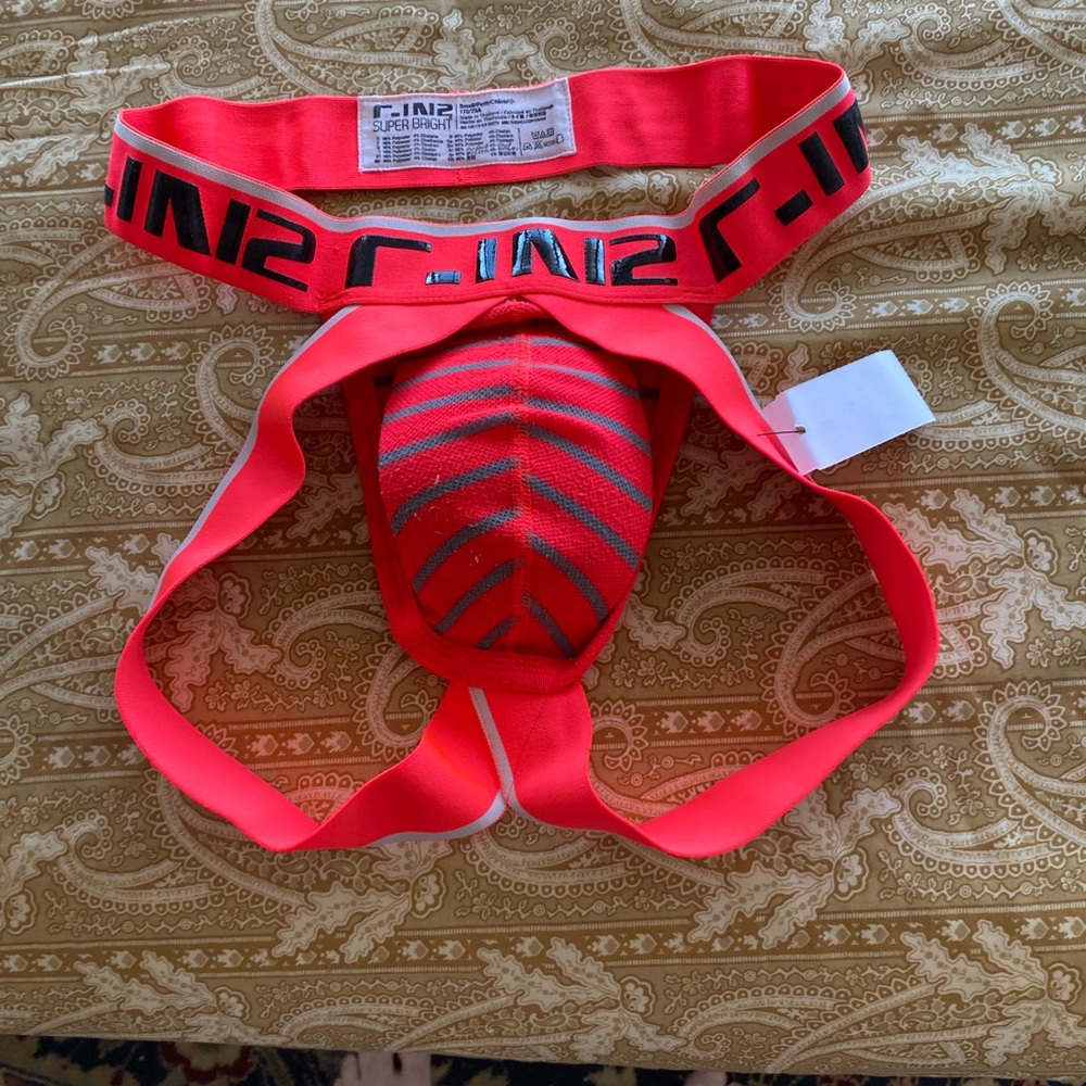 Red and Gray Jockstrap. Size S
